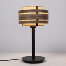 Lamp Shade - Wood (dark walnut veneer)-Fabric - 25 cm -  "Beam"
