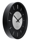 Wall clock; Silent clock; Designer clock, Gift; Retro clock; Metal clock; Silver décor; NeXtime; Vintage clock; Loft ;