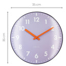 Wall Clock; Silent Clock; Designer Clock; Gift; Trendy clock; Lavender; Dome glass; NeXtime; décor; Neutral; Minimalist; Urban ;