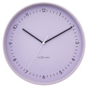 Wall clock; Silent clock; Designer clock; Gift; Modern clock; NeXtime; Minimalist; Scandinavian; Urban; Neutral; Workplace; Lavender colour ;