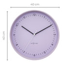 Wall clock; Silent clock; Designer clock; Gift; Modern clock; NeXtime; Minimalist; Scandinavian; Urban; Neutral; Workplace; Lavender colour ;