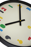 Wandklok 35cm - Stil - Zwart/Multicolor - ABS - nXt 'Bit'