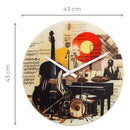 Wall Clock, Silent Clock; Designer Clock; Gift; Pop Art Clock; Multicolour Clock; Glass Clock; NeXtime; Colourful clock; Fun clock; Music-Themed clock; Stylish clock; Modern clock