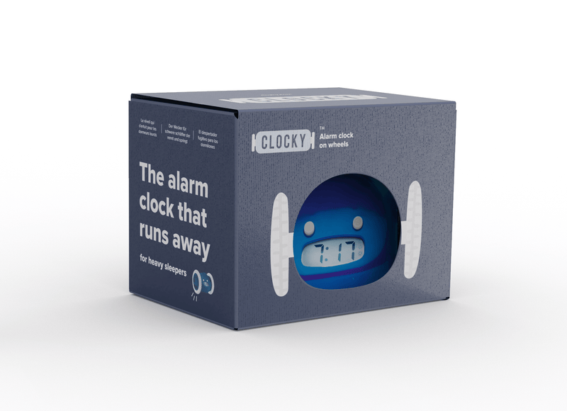 Clocky Navy - Alarm clock on wheels