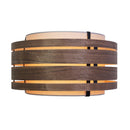 Lamp Shade - Wood (dark walnut veneer)-Fabric - 50 cm -  "Beam"