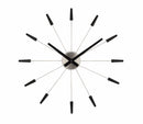 Front Picture 2610ZW,Plug Inn,Wall clock,Silent,Metal,Black ;