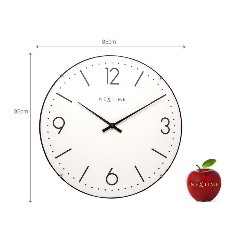 Wall clock -  35 cm  - Dome Glass - 'Basic Dome'