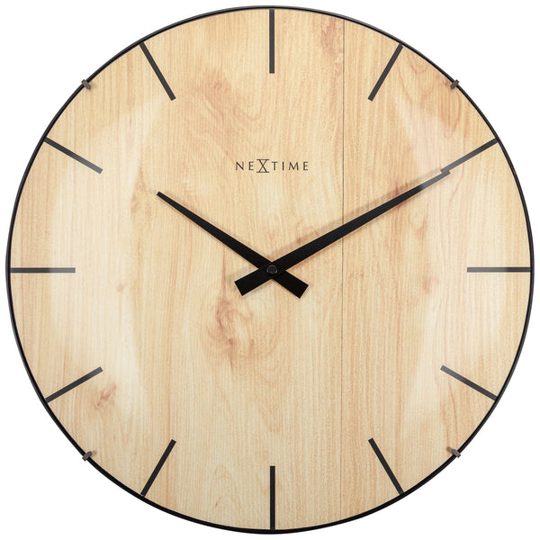 Front Picture 3249,Edge Wood Dome,Wall clock,Glass,Light Brown,#color_lightwood