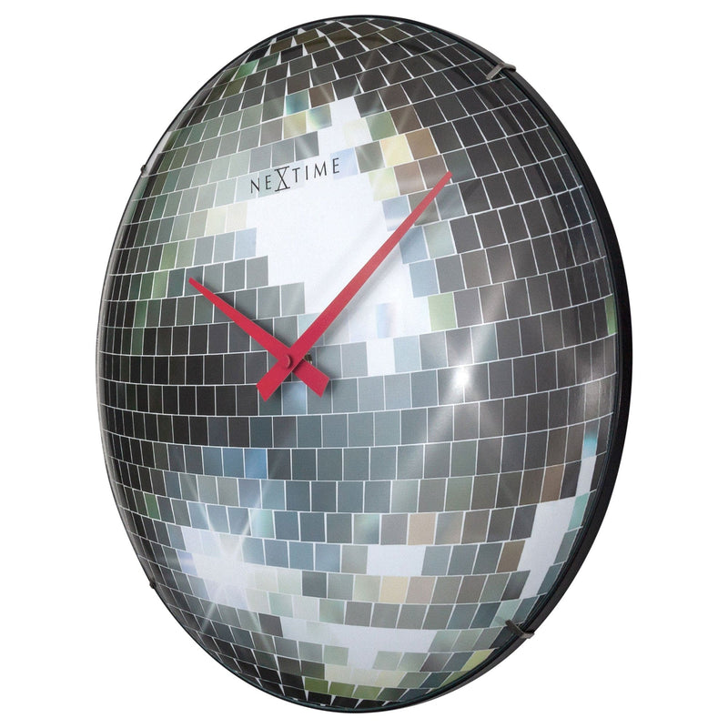 Wandklok 35cm - Stil - Koepel glas - "Disco Ball"