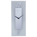 Wall clock 20x50cm - Silent - Glass - Frosted/Mirror - "Dali"