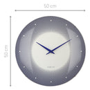 Large Wall Clock 50cm Domed Glass Lens - Silent - Glass - "Deep 50"