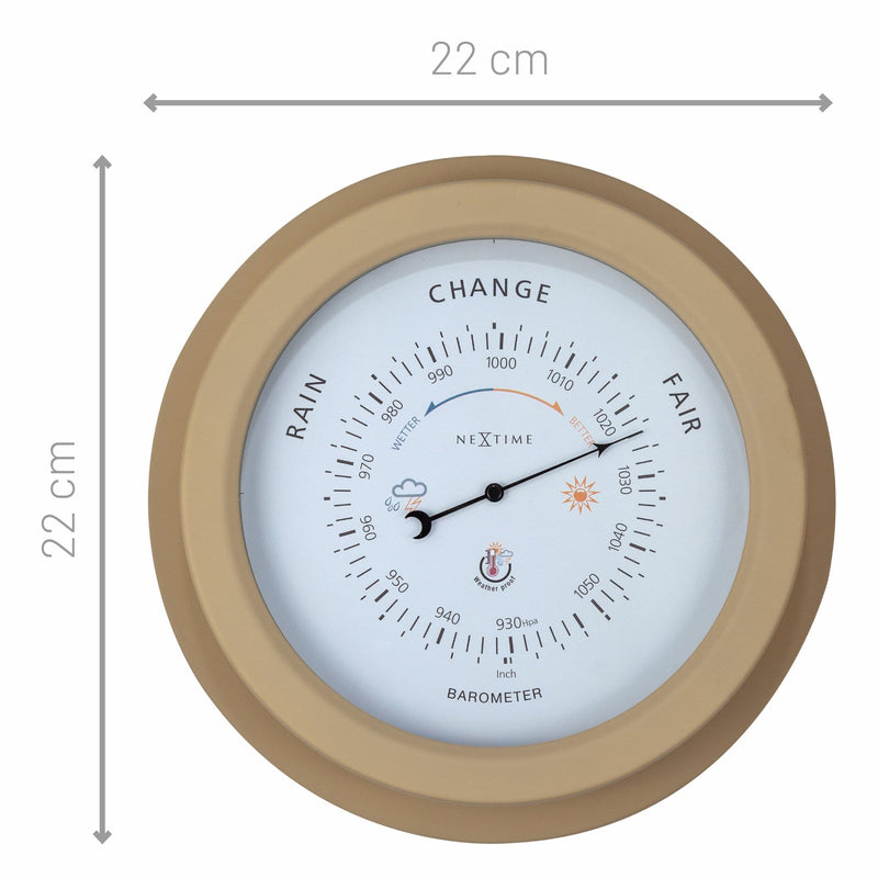 Weatherproof Barometer - 22cm - Metal - Galvanized  Orchid