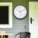 Weatherproof Outdoor clock - with thermometer - 30.5 cm  and Marigold