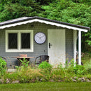 Weatherproof Outdoor clock - with thermometer - 30.5 cm  and Marigold