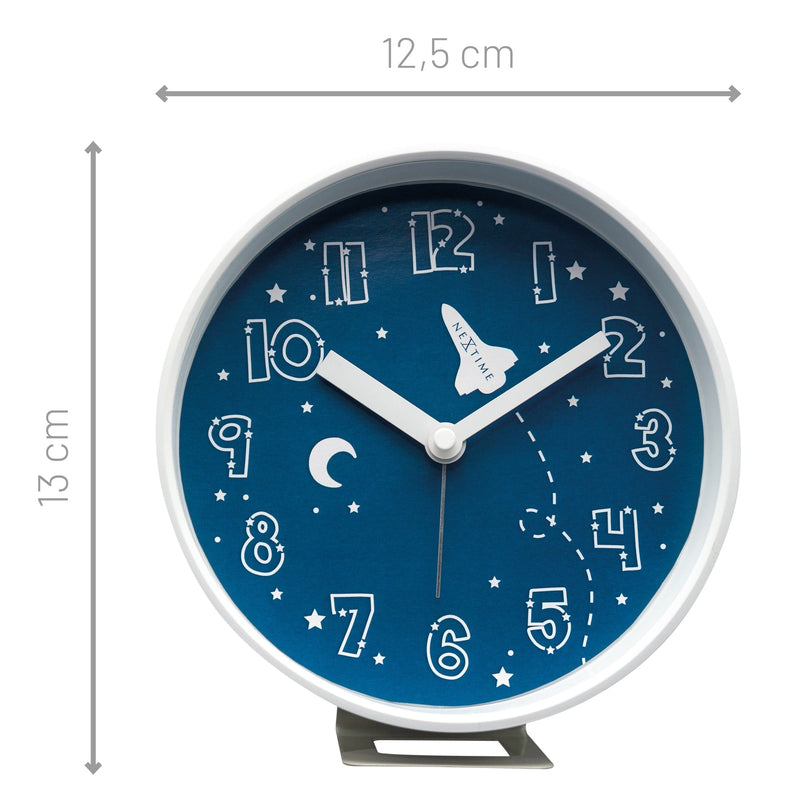 Table Alarm Clock 12.5x13x5.5cm - Silent - Light function / Plastic "Rocket"