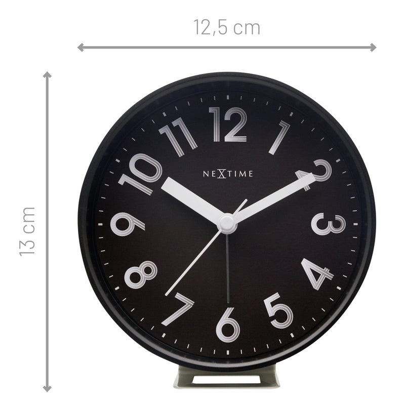 Table Alarm Clock 12.5x13x5.5cm - Silent - Light function - Plastic "Reflect"