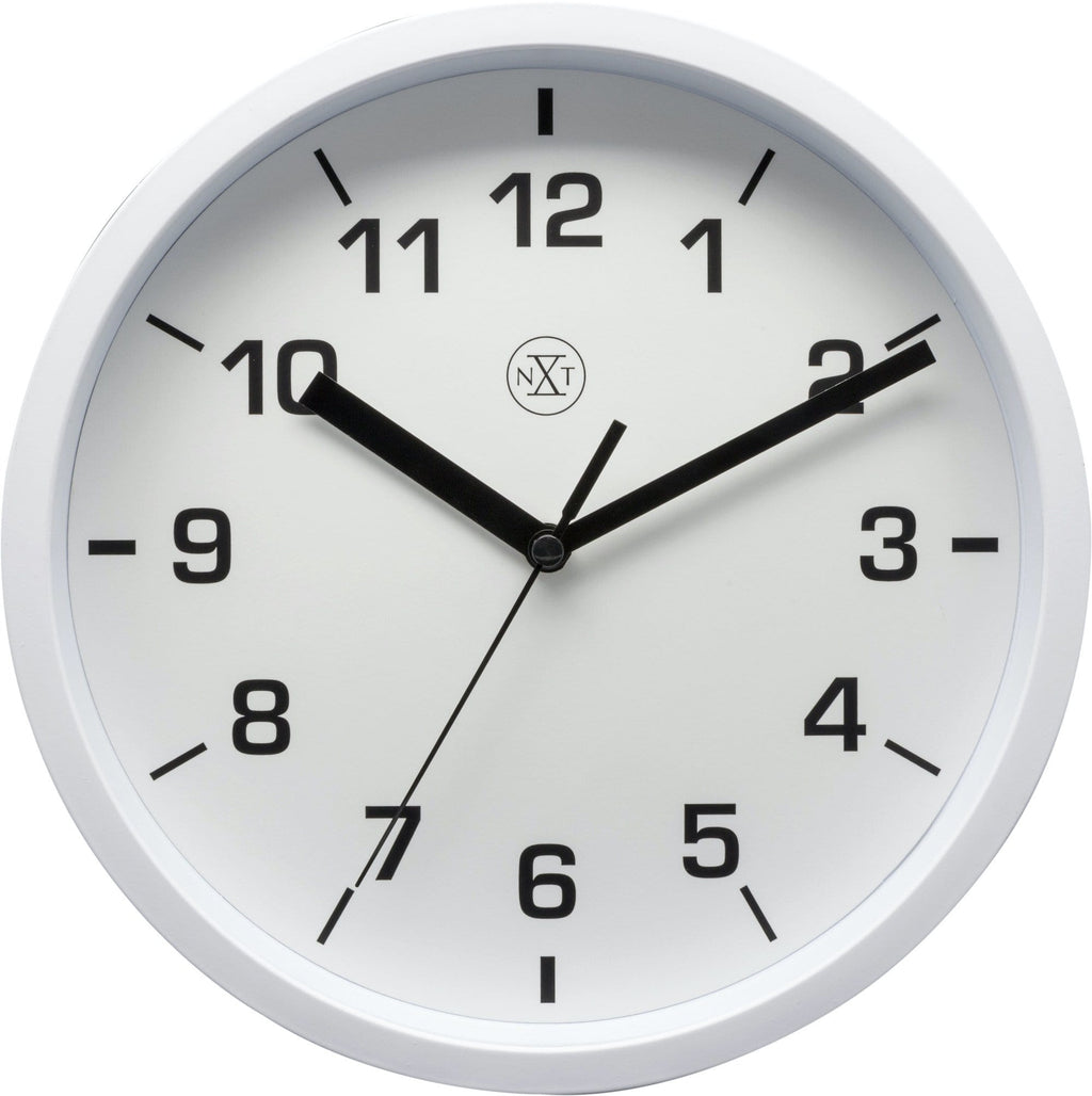 nXt - Wall clock - 20cm - Plastic - White - 'Easy Small'
