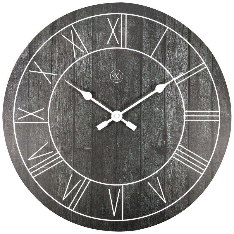 Front Picture 7345ZW,Paul,Wall clock,Wood,Black,
