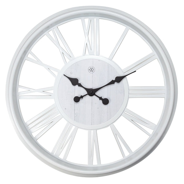Front Picture 7346WI,Quebec,Wall clock,Plastic,White,#color_white
