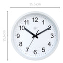 Wall clock 25.5cm - Silent - Plastic - "Robust"