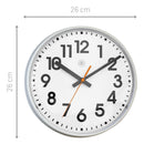 Wall clock 26cm - Silent - Plastic -"Peter"