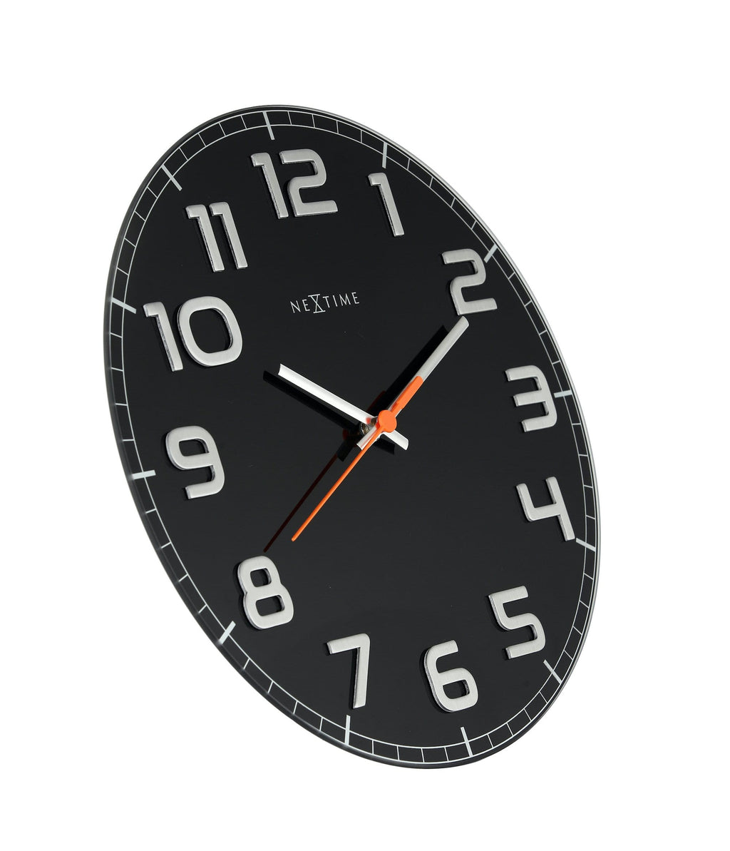 Wall clock - 30 x 3.5 cm - Glass - 'Classy Round'