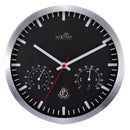 Front Picture 90513ZW,Radio Control Weather Station Clock,Wall clock,Aluminium,Black,