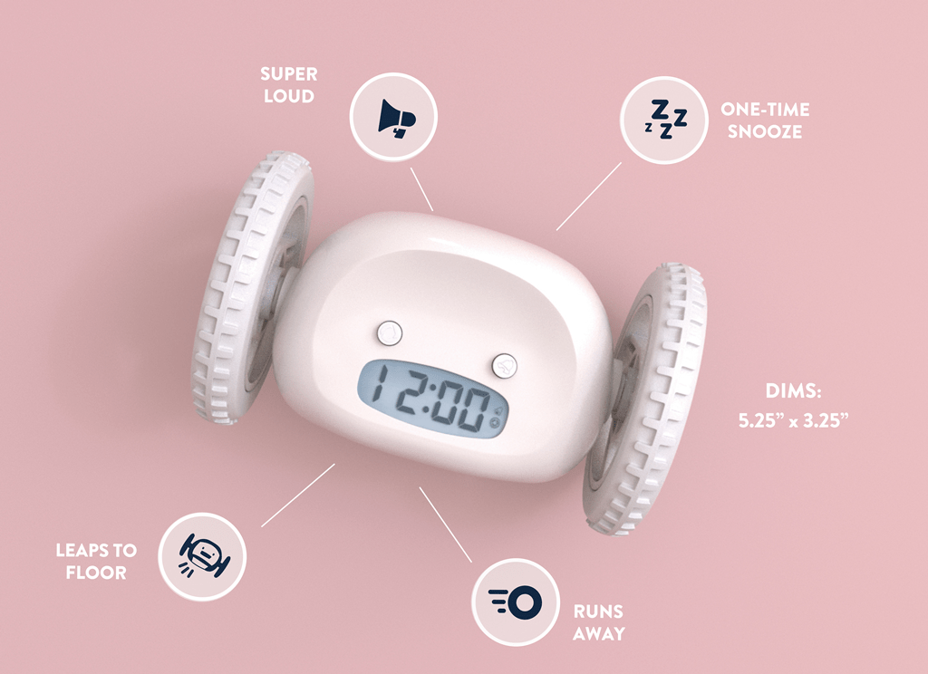 Clocky, Réveil Matin Roulant (le Originale) | Tres Fort pour le Gros Dormeurs (Robot Clockie pour le Chambre Adultes et les Enfants) Cool, Amusant, Sauteur, Chasse, Fuir, Bouge, qui Roule (Argenté Clocky, Réveil Matin Roulant (le Originale) | Tres Fort pour le Gros Dormeurs (Robot Clockie pour le Chambre Adultes et les Enfants) Cool, Amusant, Sauteur, Chasse, Fuir, Bouge, qui Roule (Argenté