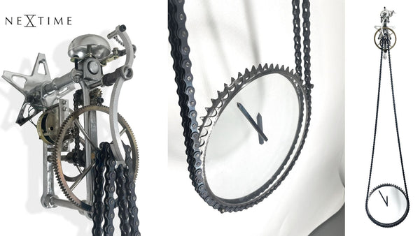 Cadence Bicycle clock - NeXtime - Wall clock - 125 x 25 x 17 - Metal / Black