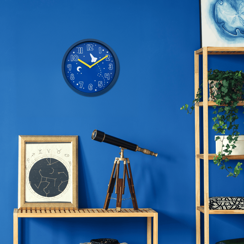 Horloge murale - 30 cm - Plastique - Bleu - 'Stellar'