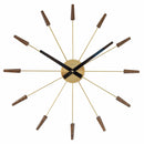 Stille wandklok - vintage - 58 cm - roestvrij staal - 'Plug Inn'