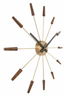 Stille wandklok - vintage - 58 cm - roestvrij staal - 'Plug Inn'