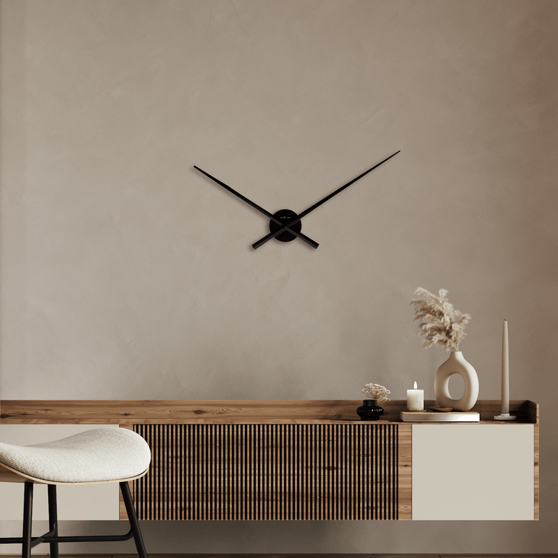 NeXtime minimalist wall clock  silver Hands, perfect for modern interiors, combining clean design and functionality,