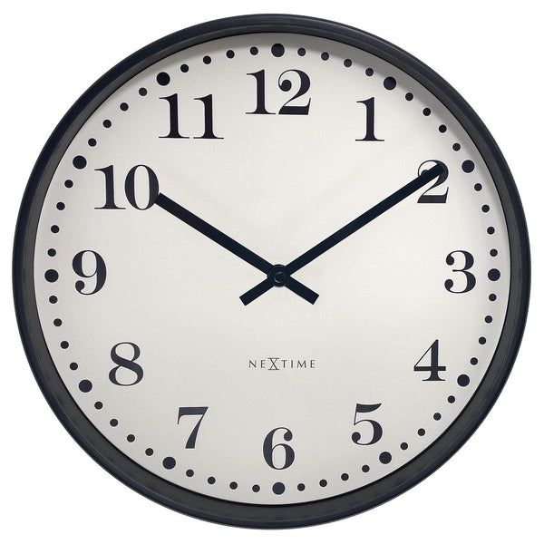 Wall Clock; Silent Clock; Designer Clock; Gift; NeXtime; Stylish Clock; Modern Clock; White dial face; Arabic Index; Home Décor; #color_white