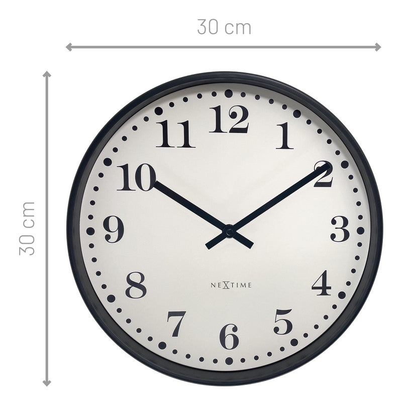 Wall Clock; Silent Clock; Designer Clock; Gift; NeXtime; Stylish Clock; Modern Clock; White dial face; Arabic Index; Home Décor;