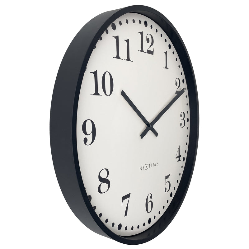 Wall Clock; Silent Clock; Designer Clock; Gift; NeXtime; Stylish Clock; Modern Clock; White dial face; Arabic Index; Home Décor;