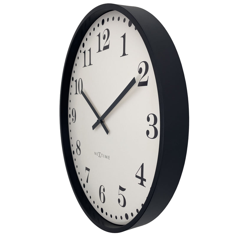 NeXtime Station Stripe Index Wall Clock, 19 cm, White NeXtime Station Stripe Index Wall Clock, 19 cm, White