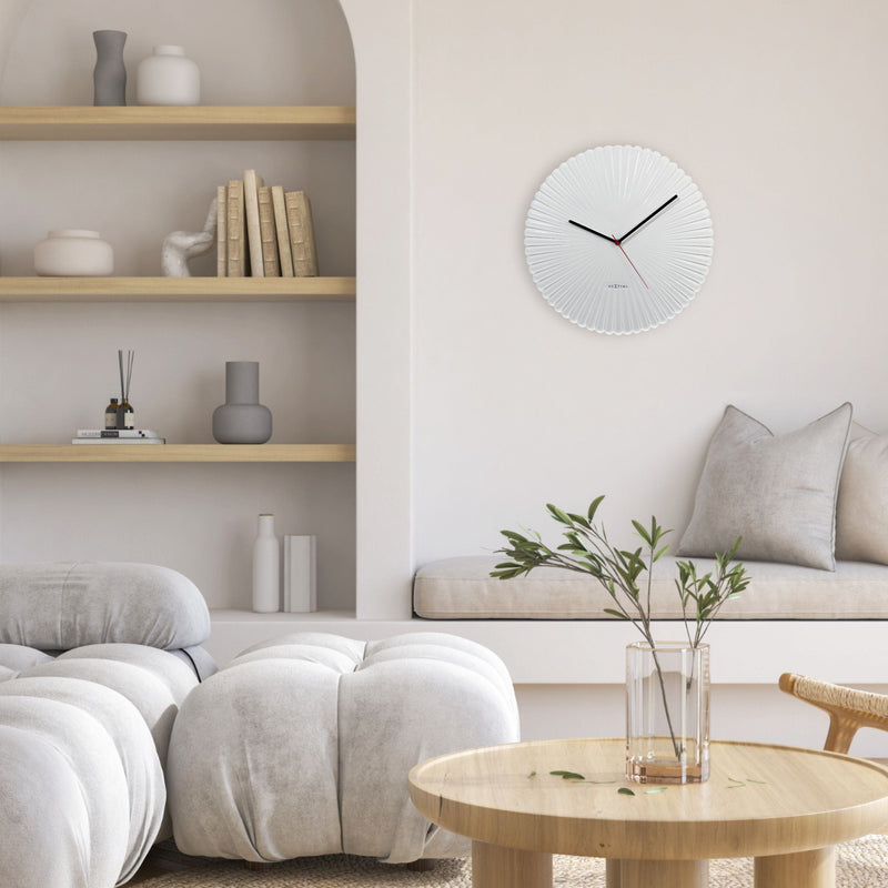 Wall Clock; Silent Clock; Designer Clock; Gift; NeXtime; Stylish Clock; Modern Clock; White dial face; Arabic Index; Home Décor;