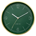 Wall Clock; Silent Clock; Designer Clock; Gift; NeXtime; Stylish Clock; Modern Clock; White dial face; Arabic Index; Home Décor; #color_green
