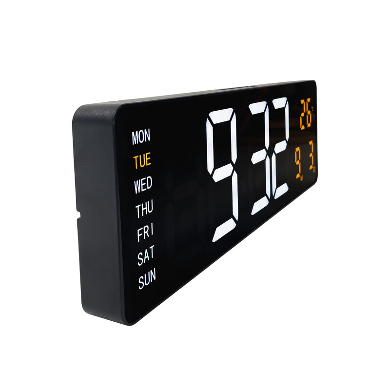 Digital wall/alarm clock 38.8x12.9x3.2cm-Black-ABS-NeXtime 'Super Digi'