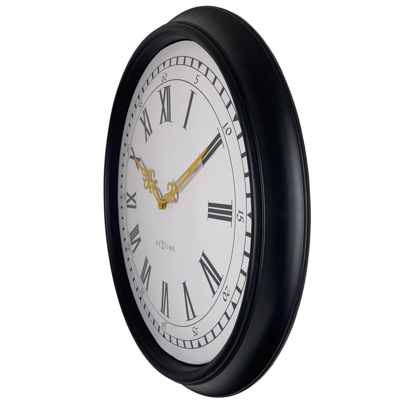 Horloge murale 76cm-Noir/Gris-Plastique-NeXtime 'Chopin Large'