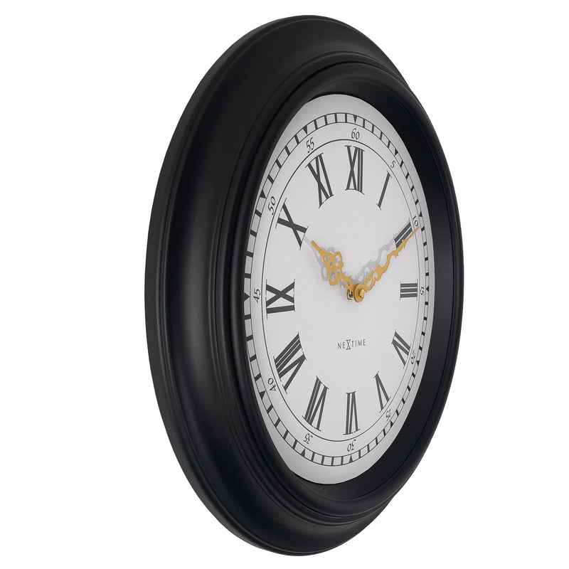 Horloge murale 40cm-Silencieuse-Noir/Gris-Plastique-NeXtime 'Chopin'