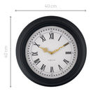 Horloge murale 40cm-Silencieuse-Noir/Gris-Plastique-NeXtime 'Chopin'