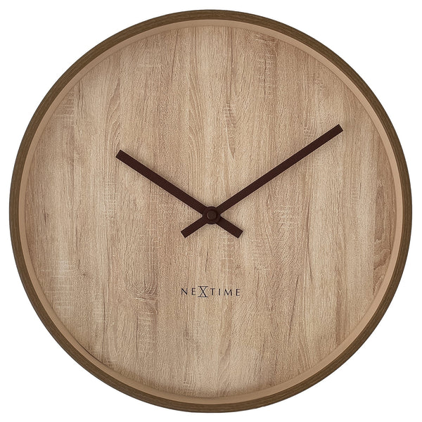 Wall Clock; Silent Clock; Designer Clock; Gift; NeXtime; Stylish Clock; Modern Clock; White dial face; Arabic Index; Home Décor; #color_light-brown