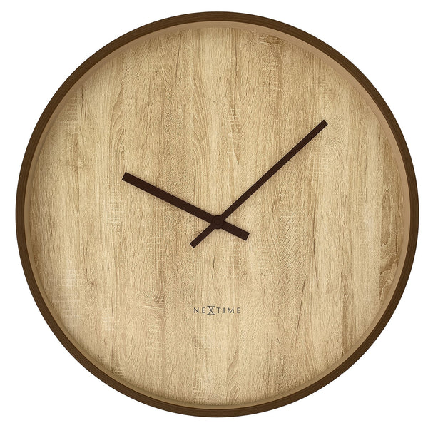 Wall Clock; Silent Clock; Designer Clock; Gift; NeXtime; Stylish Clock; Modern Clock; White dial face; Arabic Index; Home Décor; #color_light-brown