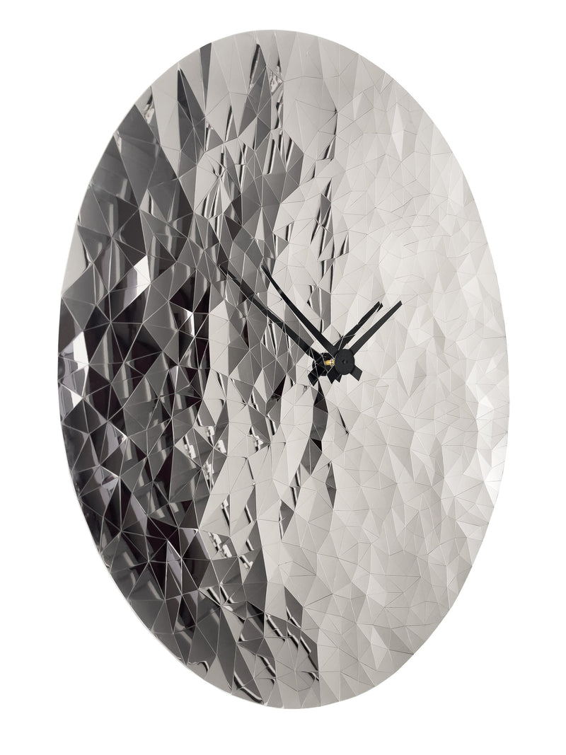 Large wall clock; Stainless Steel Clock; Designer clock; Functional décor; NeXtime; Geometry clock; Wall sculpture; Contemporary; Minimalist; Sophisticated