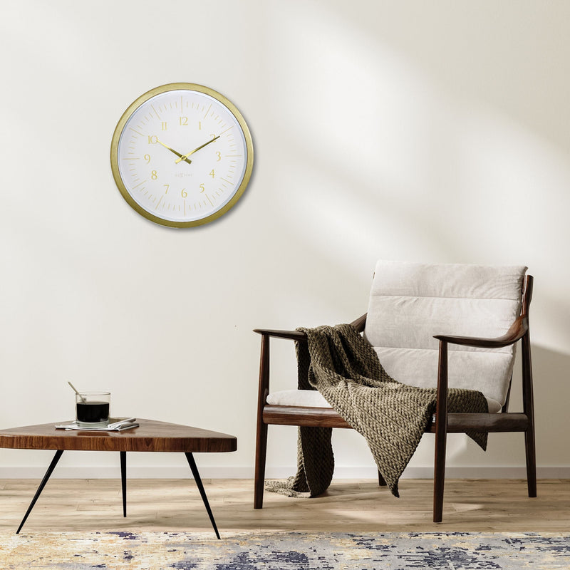 Wall Clock; Silent Clock; Designer Clock; Gift; NeXtime; Stylish Clock; Modern Clock; White dial face; Arabic Index; Home Décor;