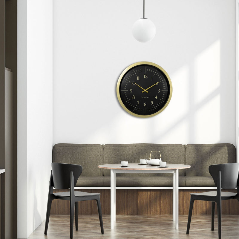 Wall clock 40cm-Black/White-Plastic-NeXtime 'Galaxy'