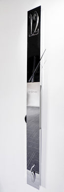 Horloge murale 30,5 cm-Silencieuse-Or/Chrome/Gris-Plastique-nXt 'Finesse'