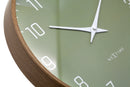 Wall clock 30cm-Silent-Dark wood pattern-Plastic-NeXtime 'Lyra'